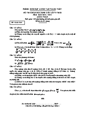 Đề thi chon học sinh gioi lớp 9 THCS huyện Thanh Thủy năm học 2012  2013 môn Toán